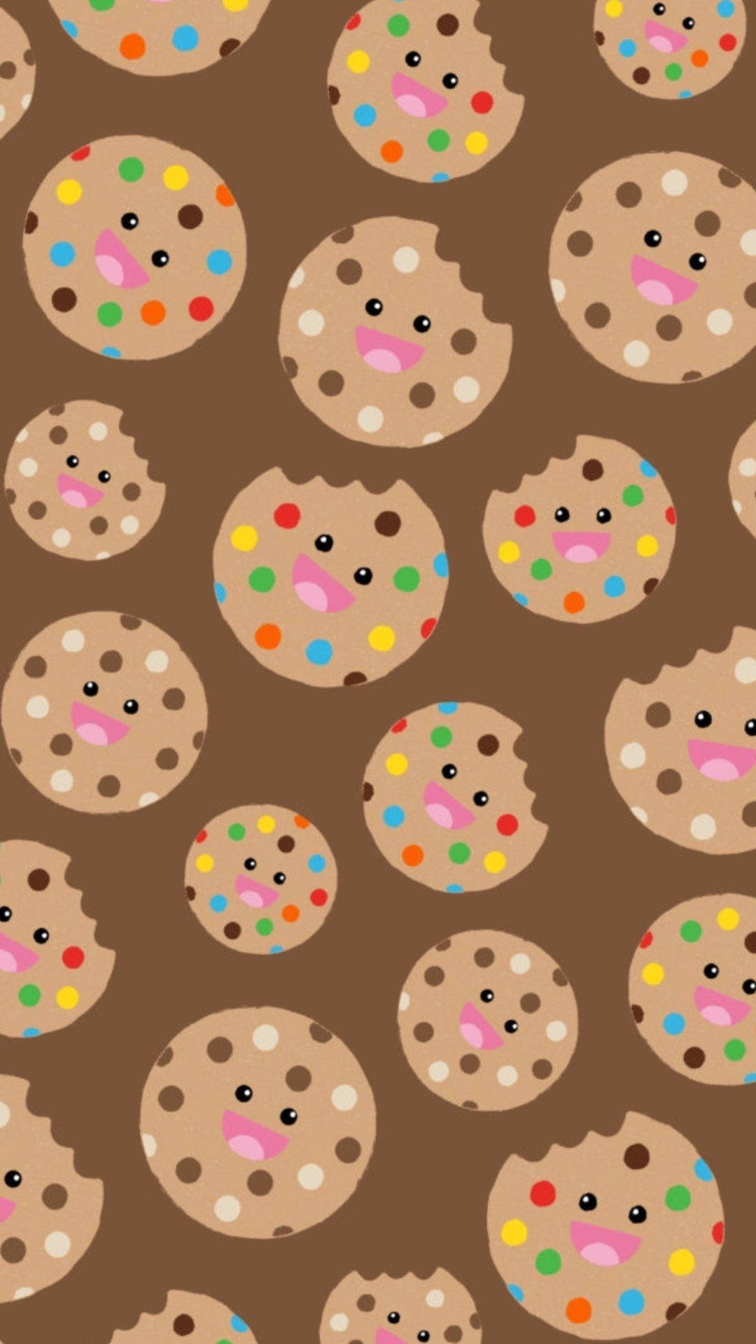 Cartoon Cookie With Colorful Sprinkles Wallpaper