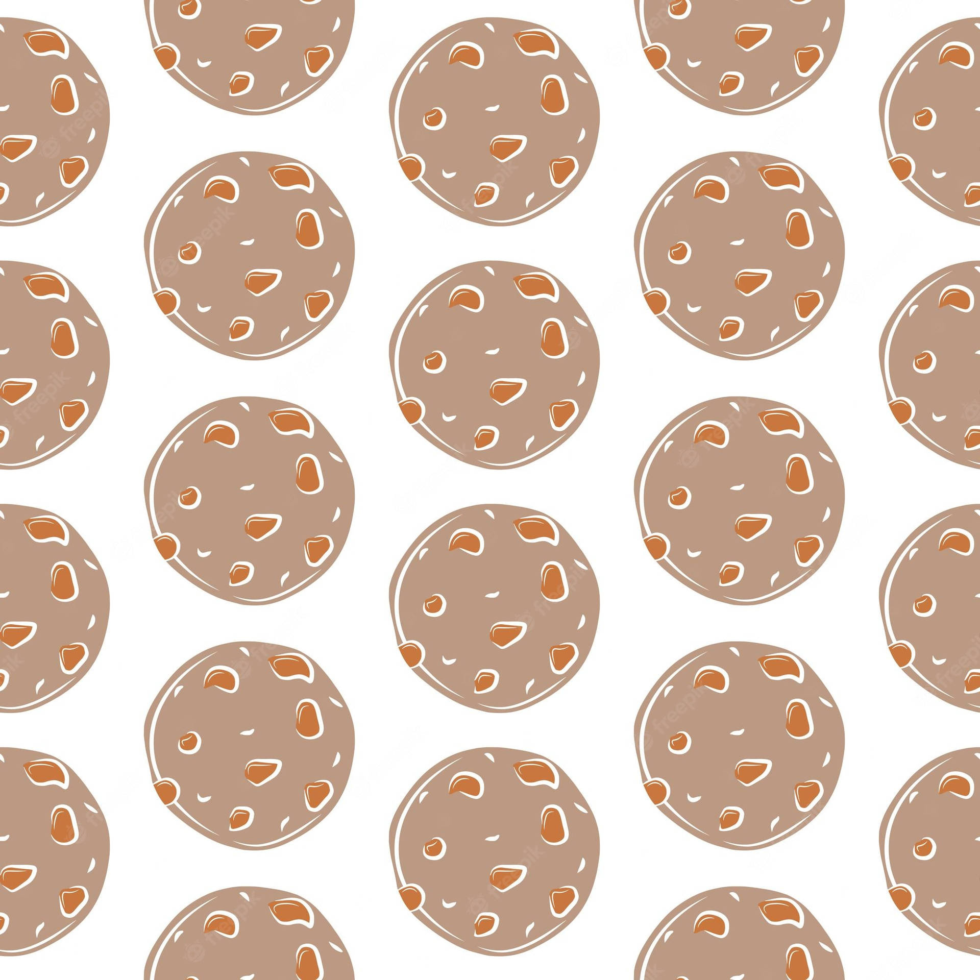 Cartoon Cookie With Almond Nuts Wallpaper