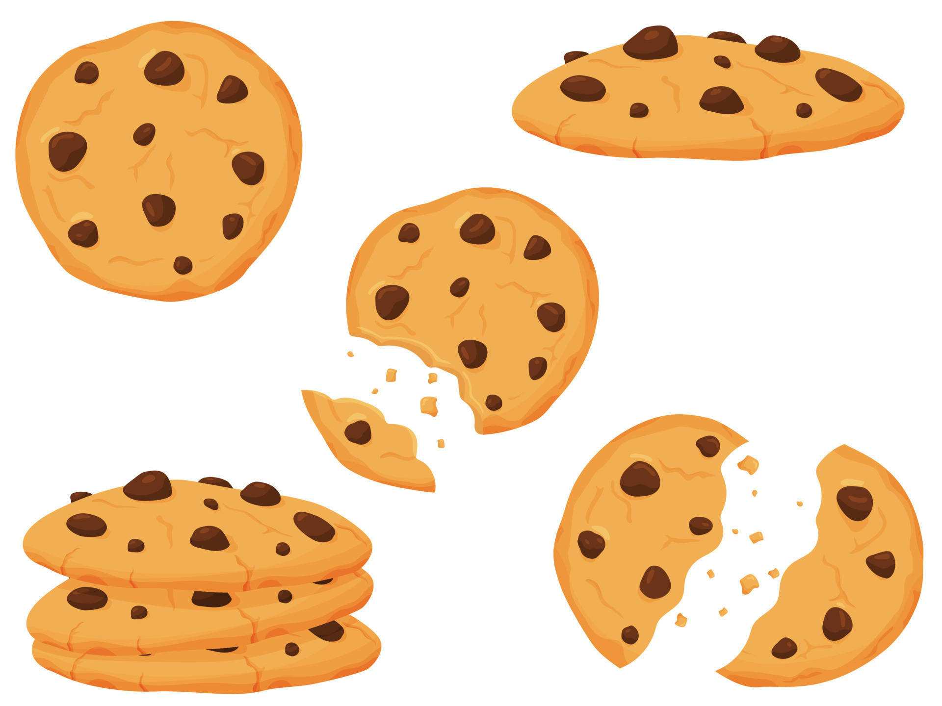 Chocolate Chip Cookie Vector Wallpaper