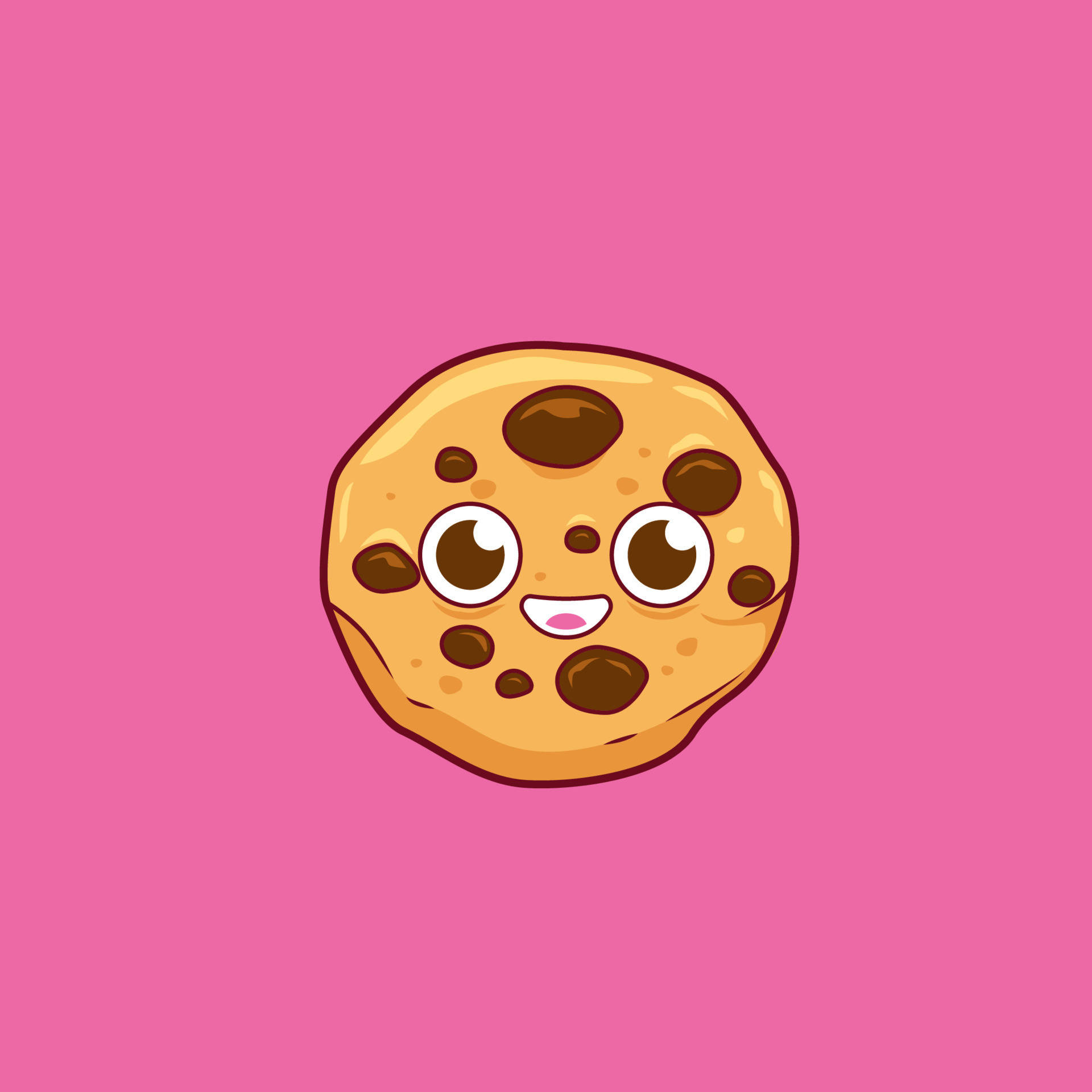 Cartoon Cookie With Goofy Eyes Wallpaper