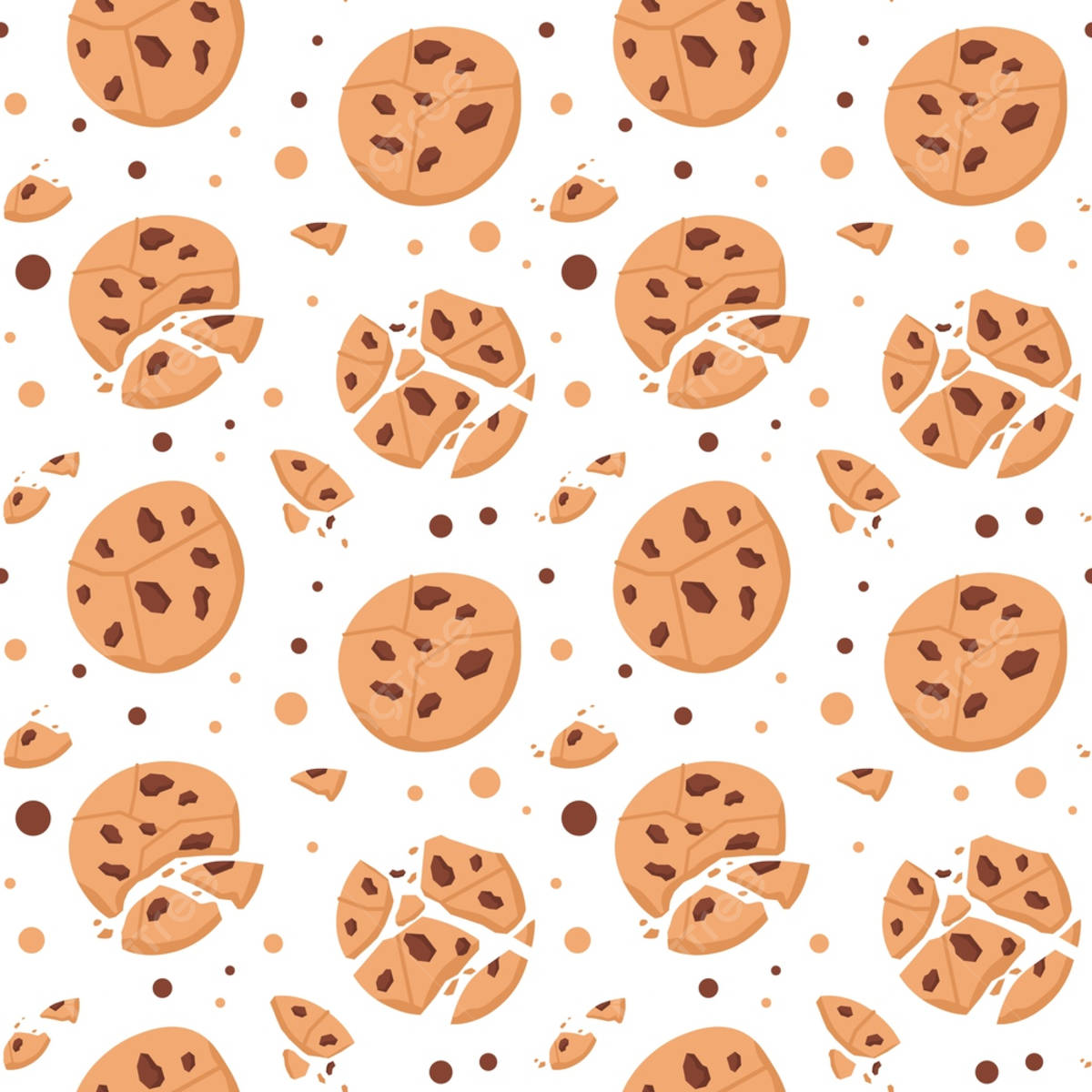 A Pattern Of Cookies On A White Background Wallpaper