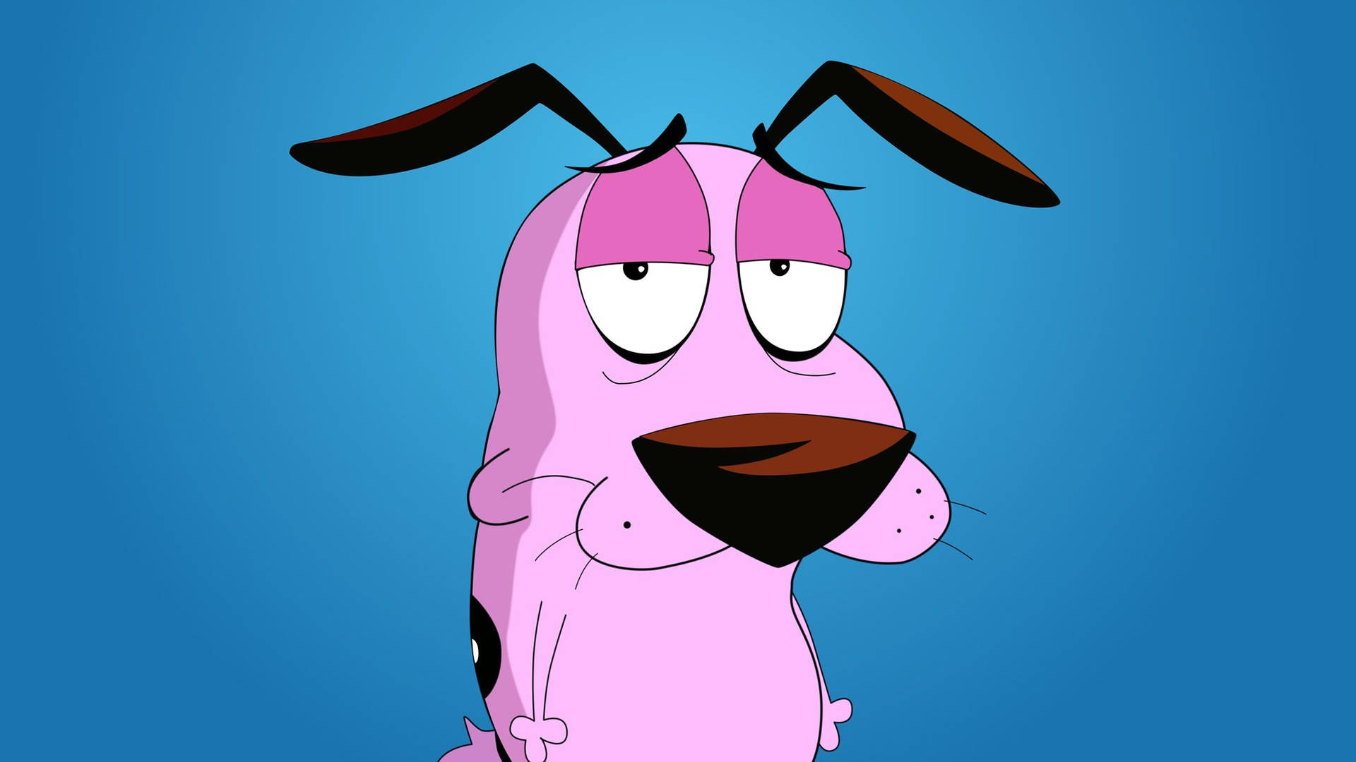 Cartoon Courage the Cowardly Dog blue background wallpaper.