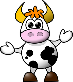 Cartoon Cow Character PNG