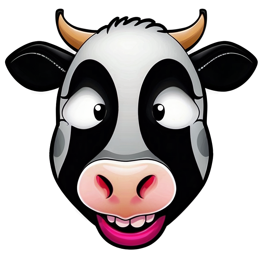 Cartoon Cow Face Design Png 06212024 PNG