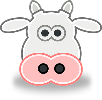 Cartoon Cow Face Graphic PNG