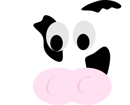 Cartoon Cow Face Graphic PNG