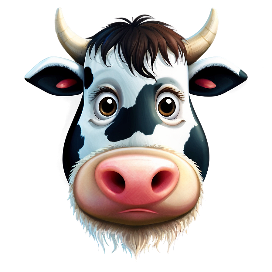 Cartoon Cow Face Png 06212024 PNG