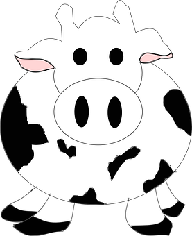 Cartoon Cow Head Graphic PNG