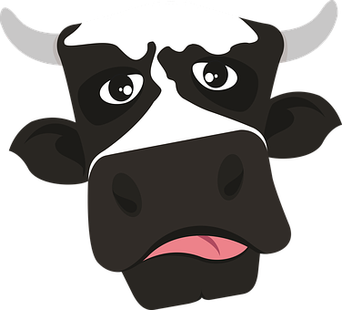 Cartoon Cow Head Graphic PNG