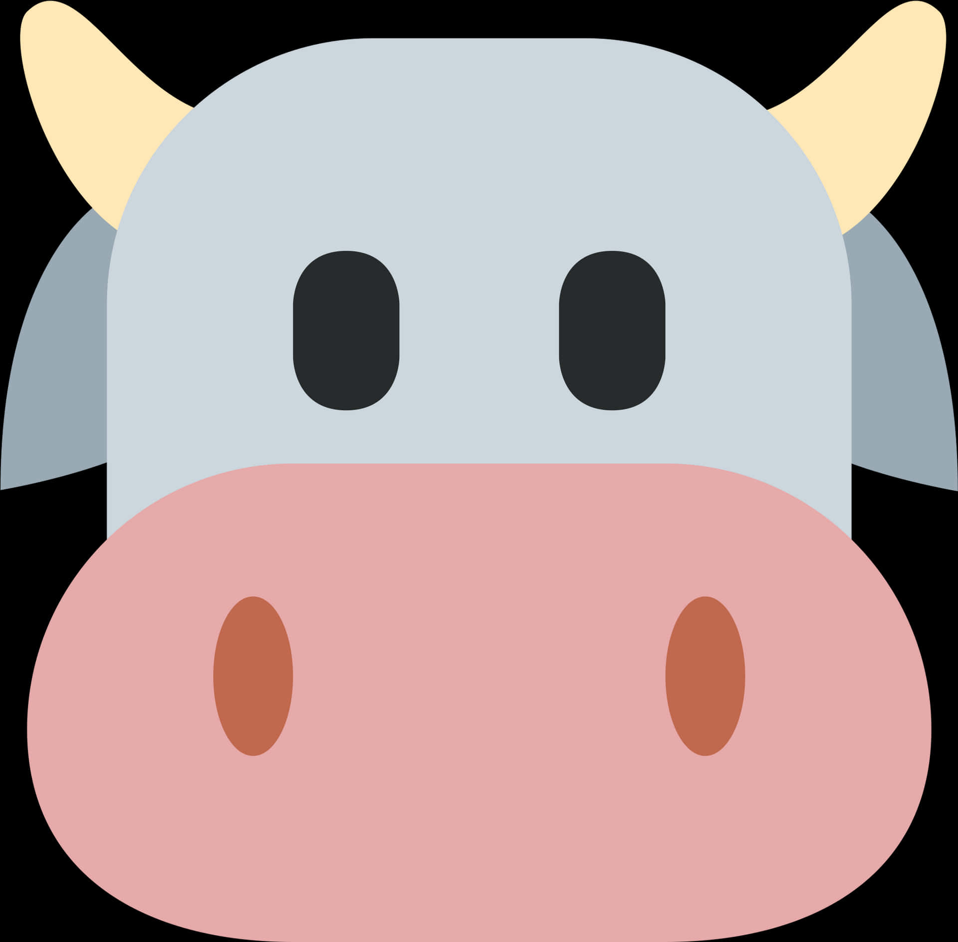 Cartoon Cow Head Icon PNG