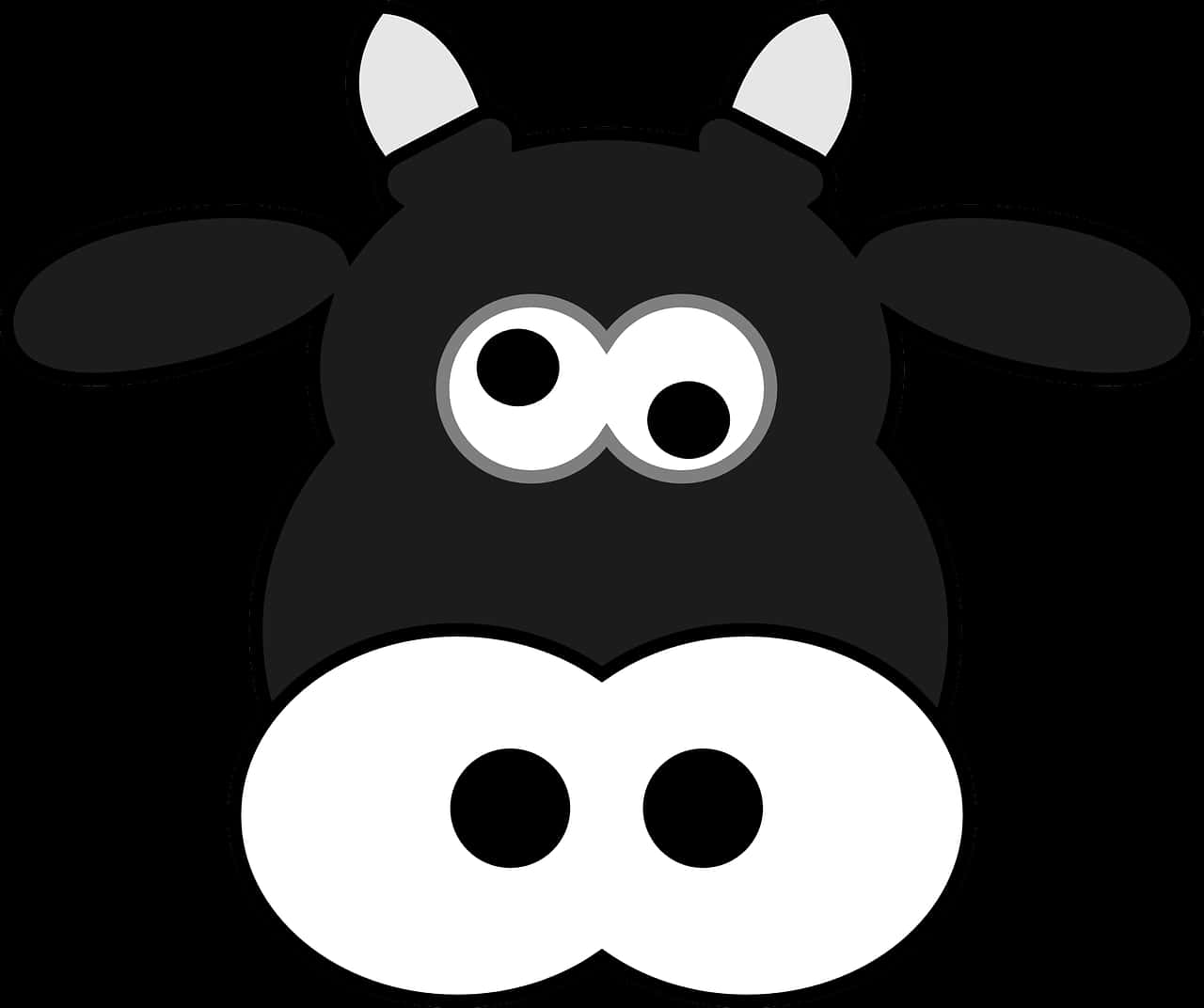 Cartoon Cow Head Vector PNG