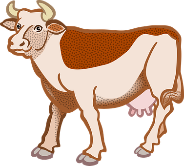 Cartoon Cow Illustration PNG