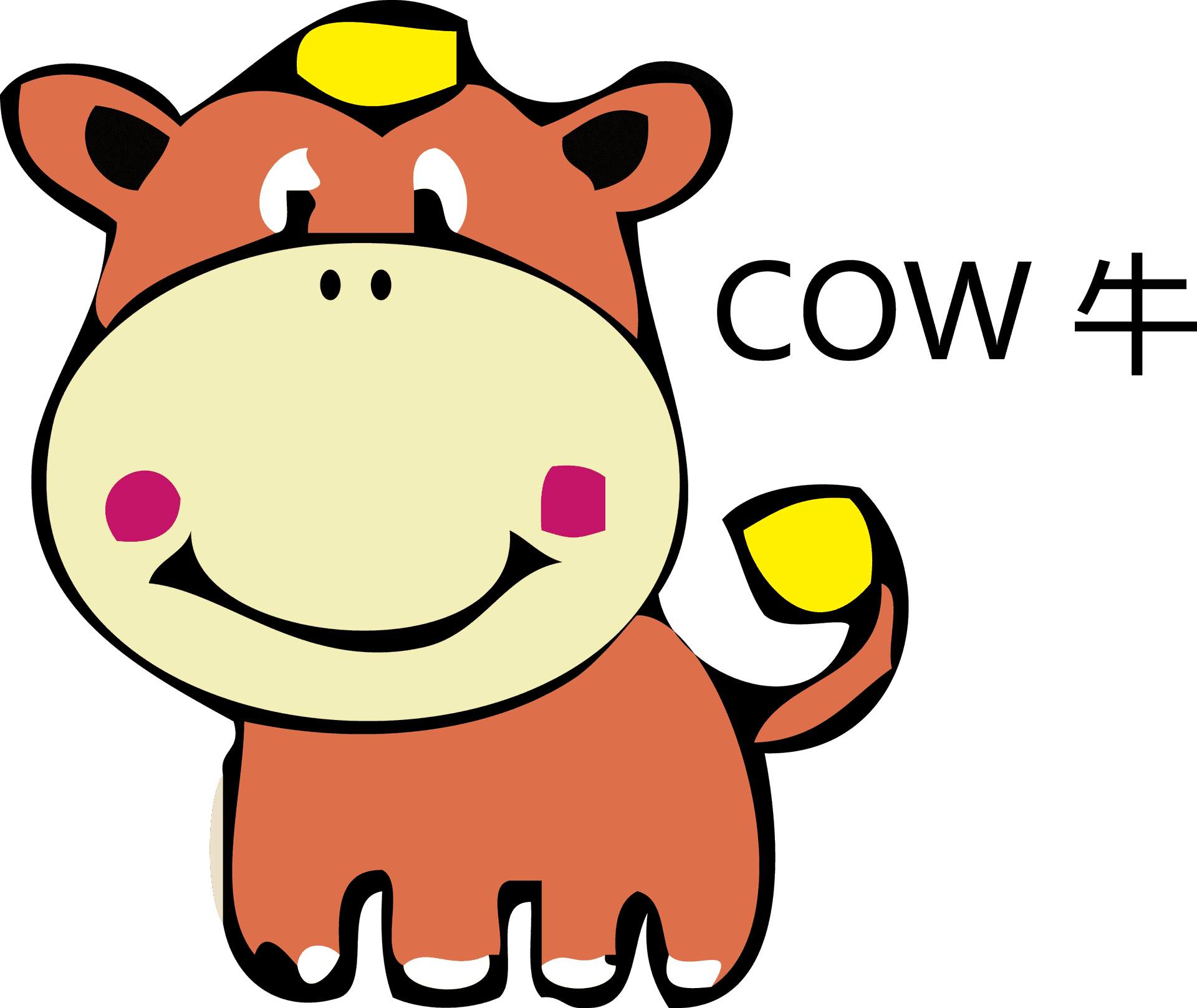 Cartoon Cow Illustration PNG