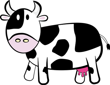 Cartoon Cow Illustration PNG