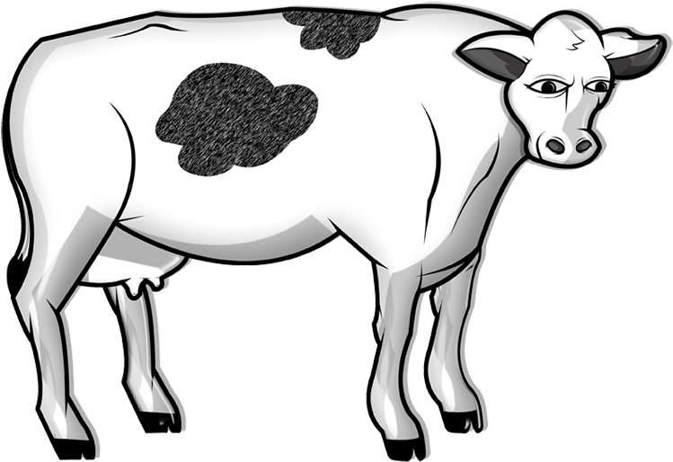 Cartoon Cow Illustration PNG