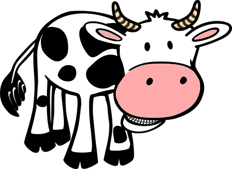 Cartoon Cow Illustration PNG