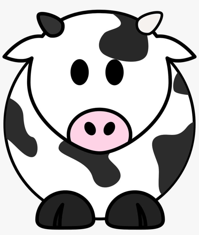 Image  Cartoon cow eating grass.