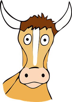 Cartoon Cow Portrait PNG