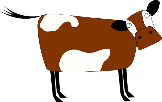 Cartoon Cow Profile Graphic PNG