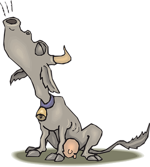 Cartoon Cow Upside Down PNG