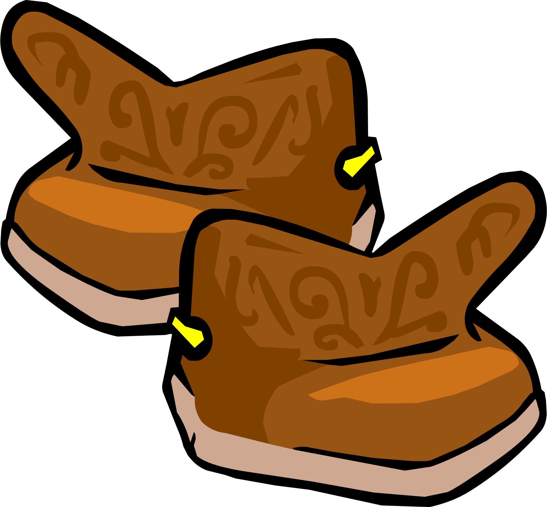 Cartoon Cowboy Boots Illustration PNG