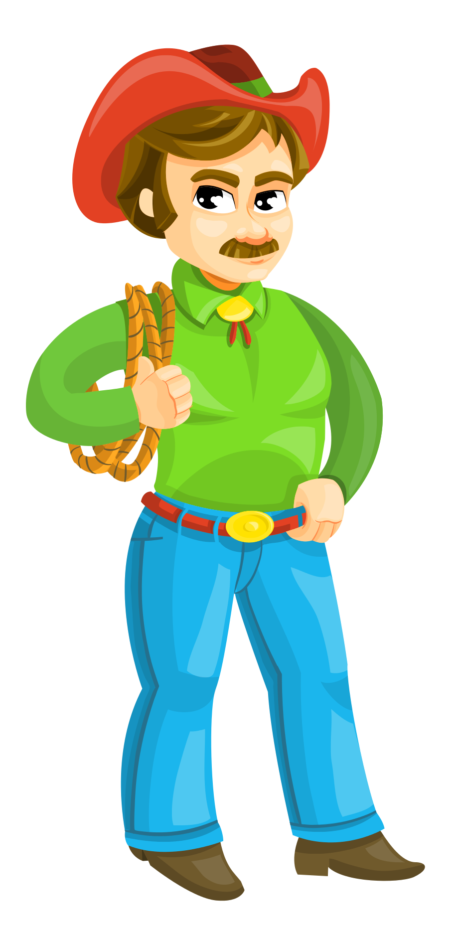 Cartoon Cowboywith Lasso.png PNG