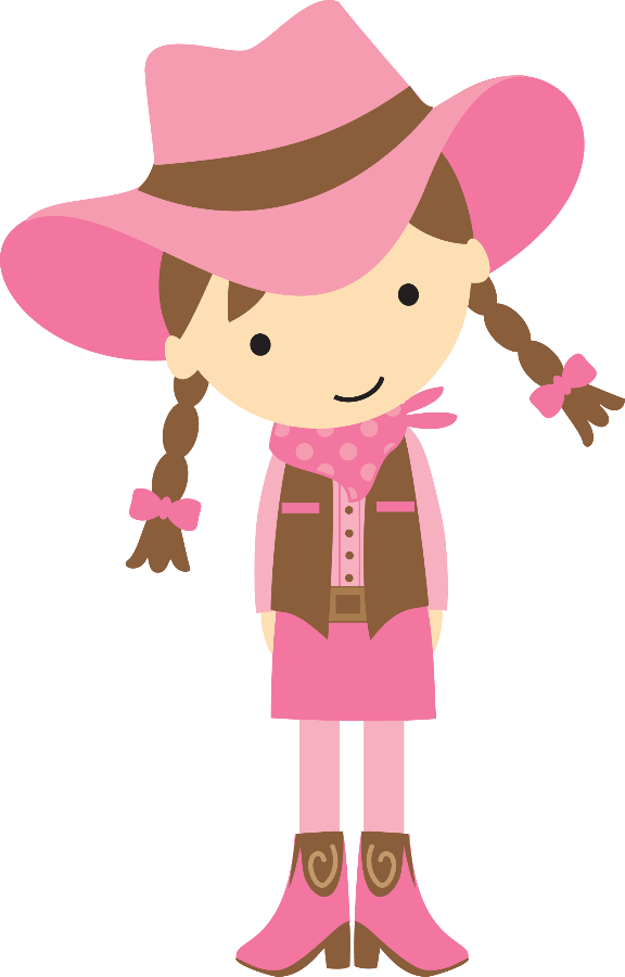 Cartoon Cowgirlin Pink Outfit.png PNG