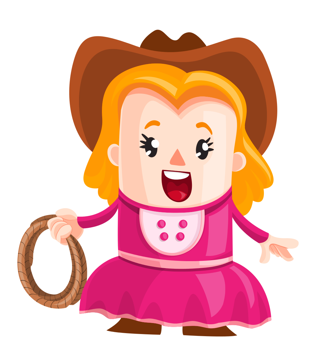 Cartoon Cowgirlwith Lasso PNG