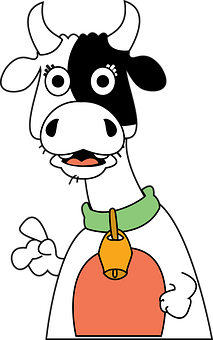 Cartoon Cowwith Bell PNG