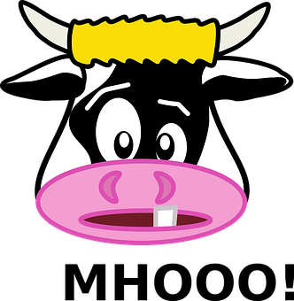 Cartoon Cowwith Cheese Hat PNG
