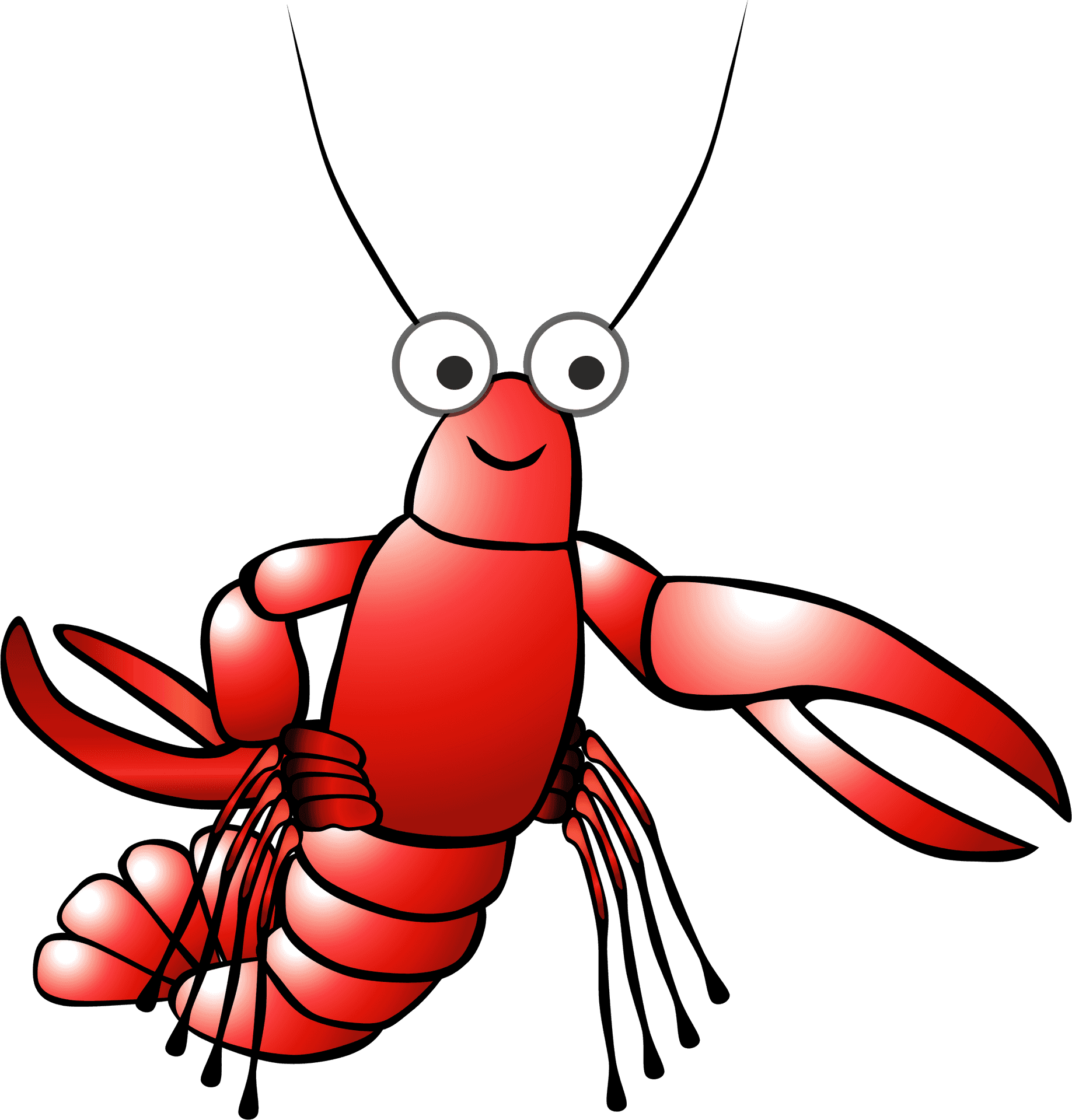 Cartoon Crayfish Illustration PNG