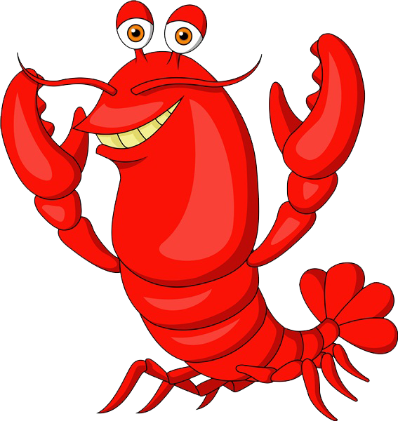 Cartoon Crayfish Smiling PNG