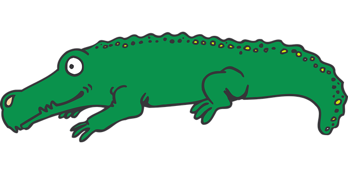 Cartoon Crocodile Illustration PNG