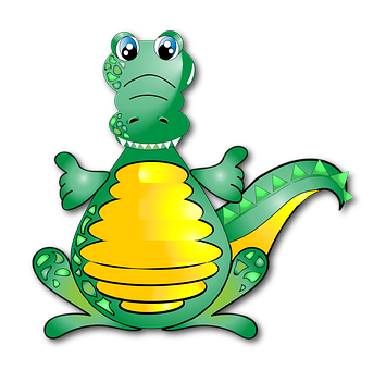 Cartoon Crocodile Illustration PNG