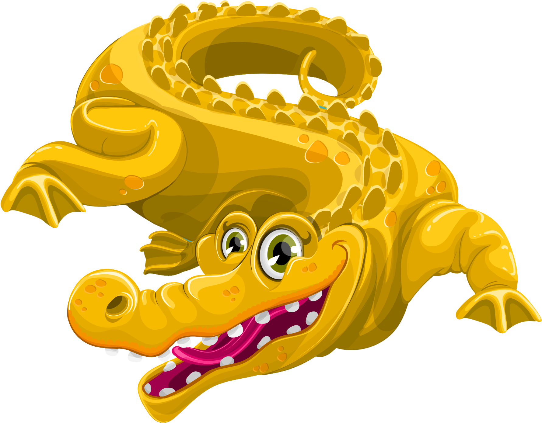 Cartoon Crocodile Smiling Vector PNG