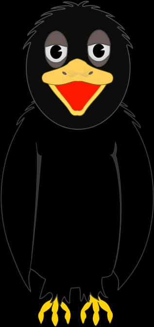 Cartoon Crow Character PNG