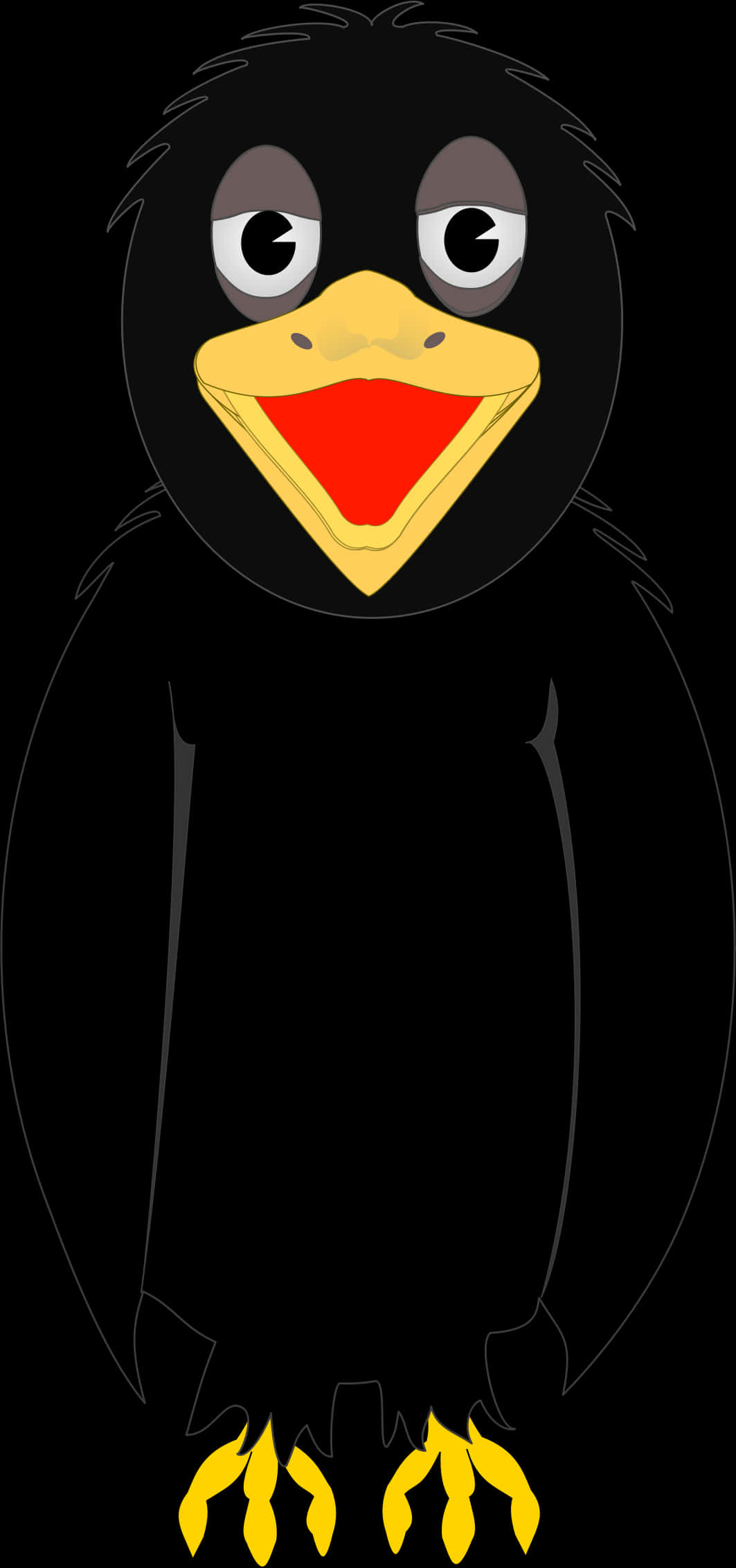 Cartoon Crow Graphic PNG
