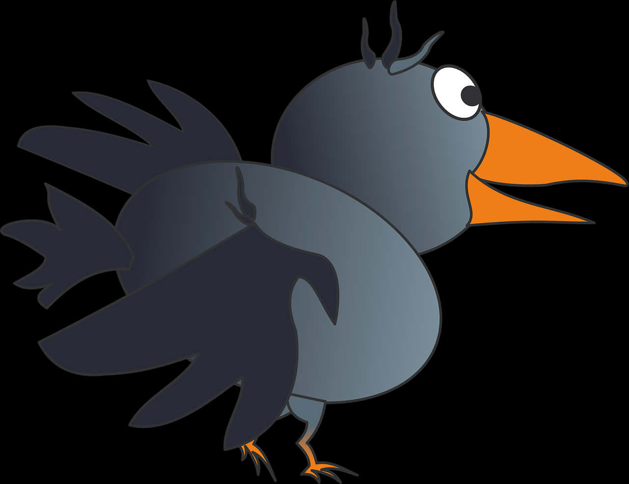 Cartoon Crow Profile PNG