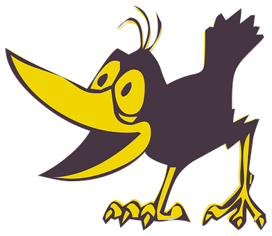 Cartoon Crow Silhouette PNG