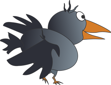 Cartoon Crow Vector Illustration PNG