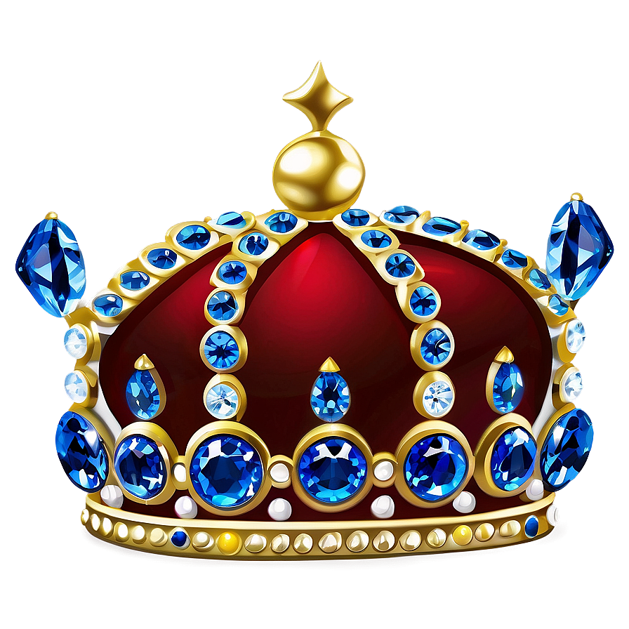 Cartoon Crown With Gemstones Png Rrn57 PNG