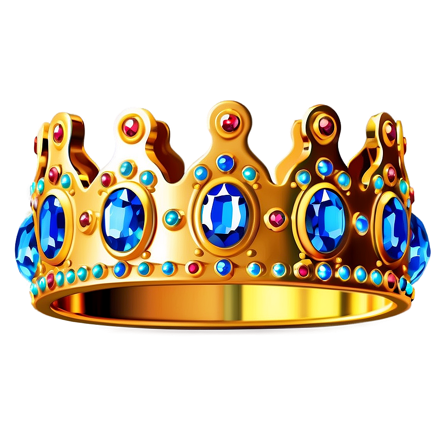 Cartoon Crown With Gemstones Png Txd68 PNG