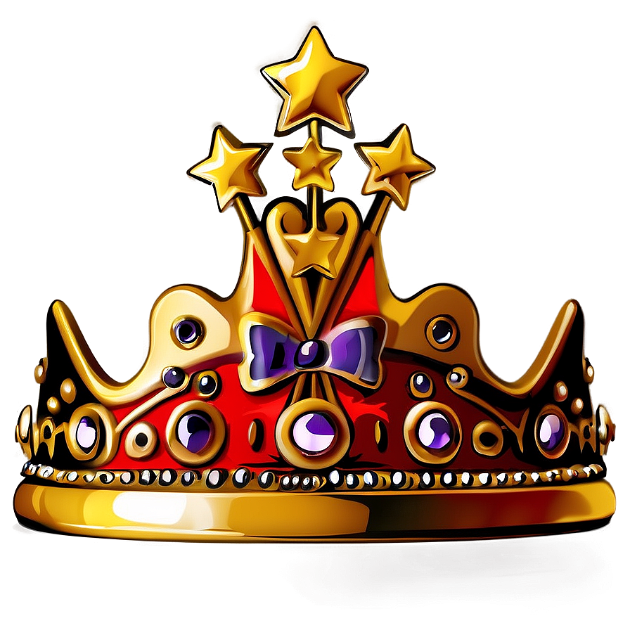 Cartoon Crown With Stars Png Iwc PNG