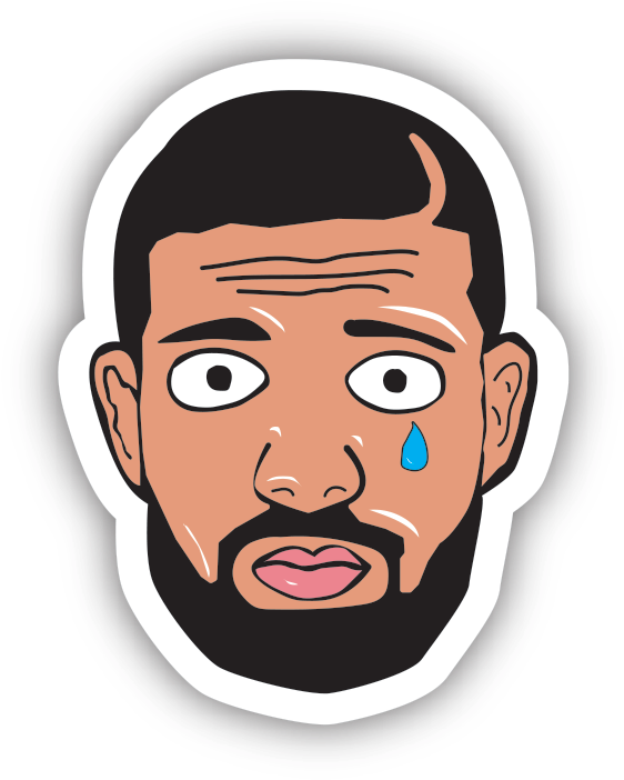 Cartoon Crying Face Sticker PNG