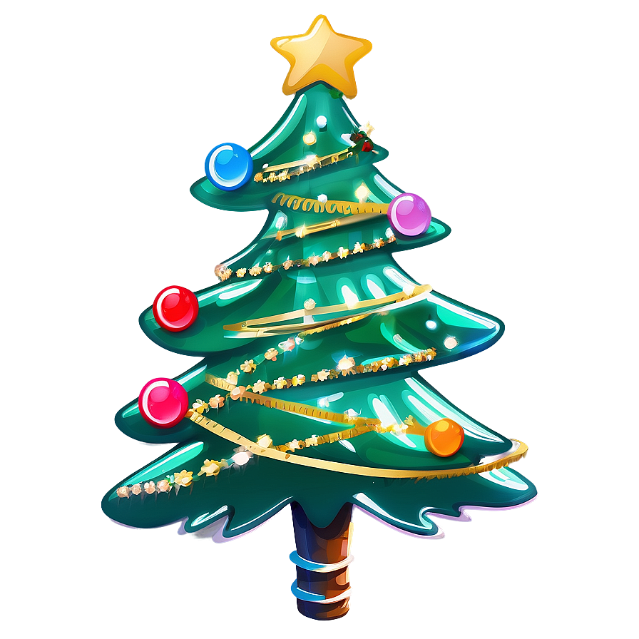 Cartoon Cute Christmas Tree Png 06252024 PNG