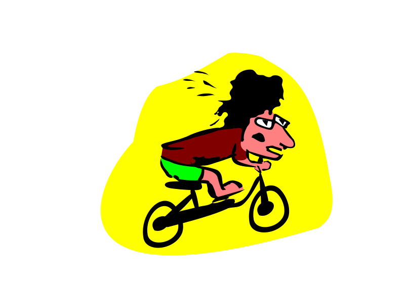 Cartoon Cyclist Speeding Through Night PNG