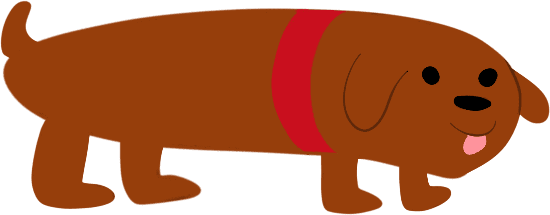 Cartoon Dachshundin Harness PNG