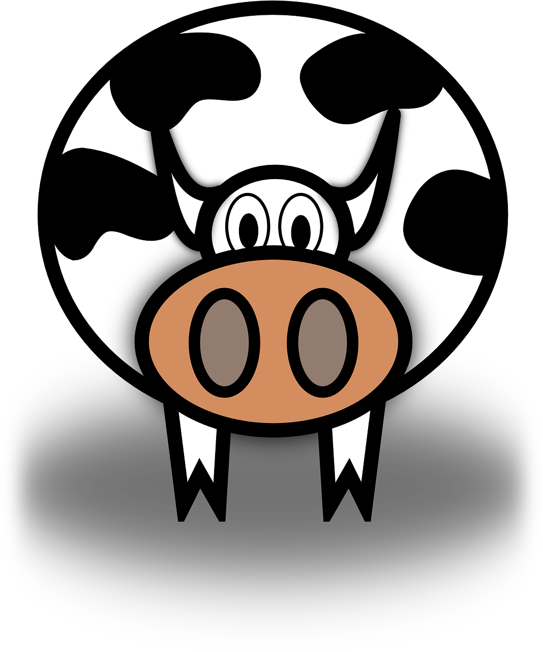 Cartoon Dairy Cow Icon PNG