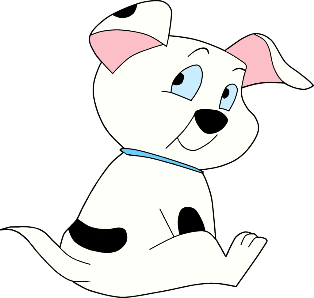 Cartoon Dalmatian Puppy Sitting PNG