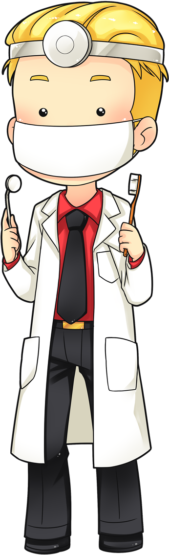 Cartoon Dentist Readyfor Checkup PNG